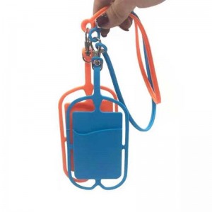 ألوان متعددة جديدة حامل الهاتف الدائري الهاتف الخليوي الحبل الحافظة حامل الحالة الهاتف المحمول مع بطاقة الجيب جيب سيليكون رقبة ش...