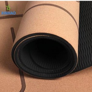 Amazon أفضل بيع Cork PU Rubber Yoga Mat Wholesale ، 4mm/5mm PU Rubber Cork Non-Slip Yoga Mat ، شعار مخصص أو طباعة