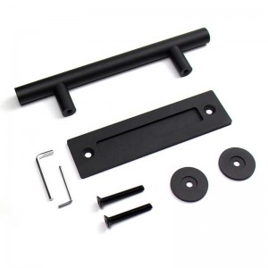 BH001 أسود مستدير الباب السحب مقبض مقبض الباب المنزلق ، مقبض باب خشب الحظيرة