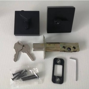 3602 مربعًا أسطوانة واحدة deadbolt جانب واحد مفتاح قفل الباب الأسود الحديث deadbolt للأبواب الداخلية والخارجية