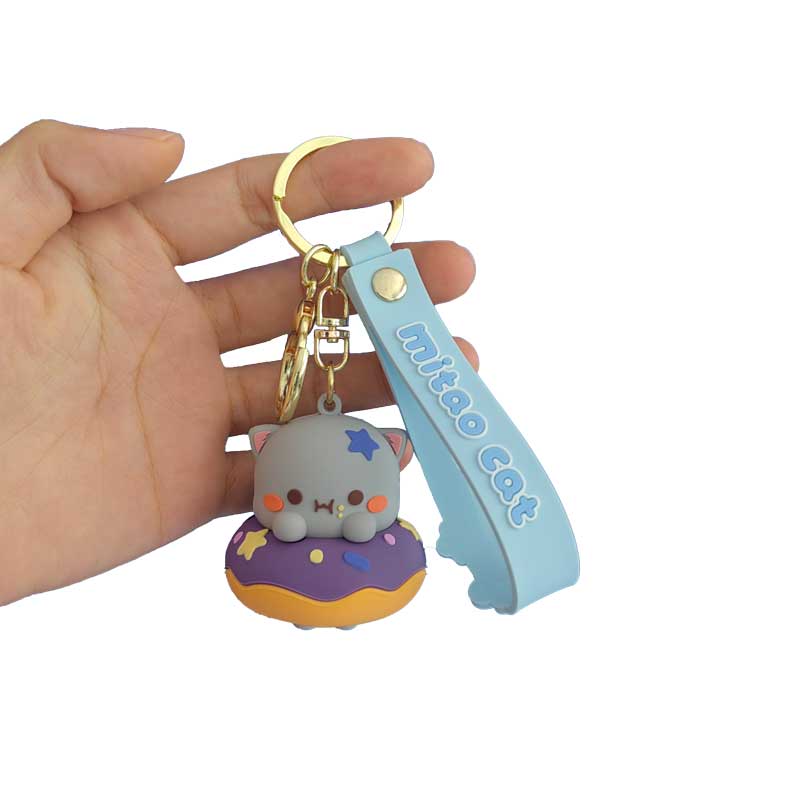 الجملة المخصصة 3D PVC Cute -keychain