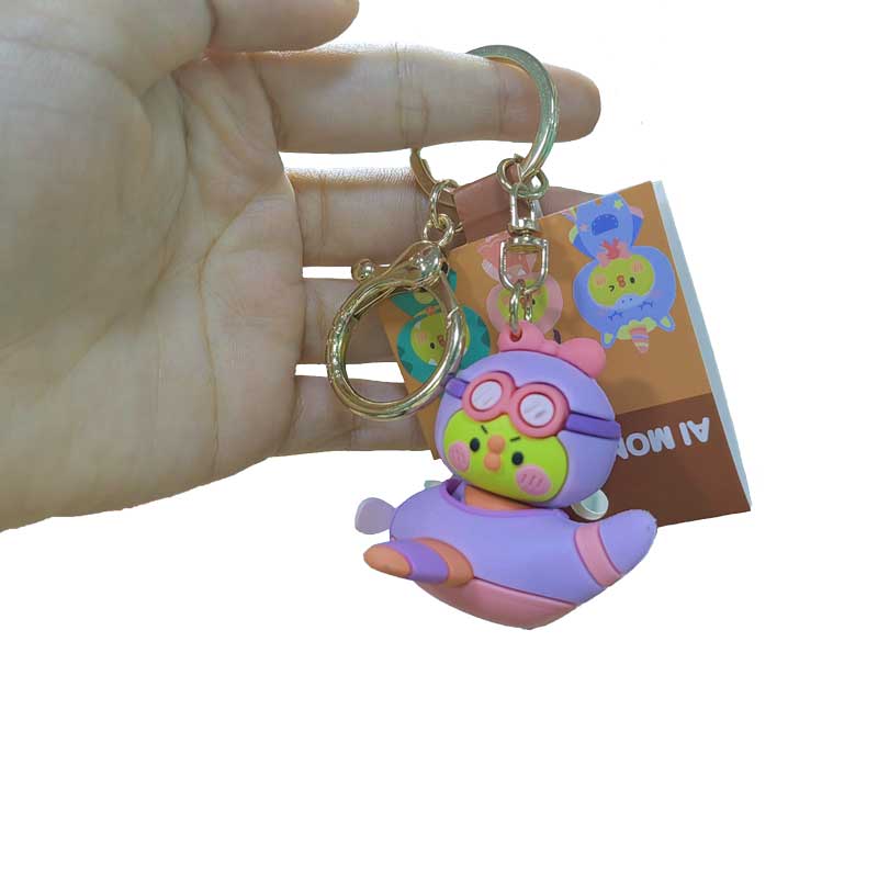 الجملة المخصصة 3D PVC Cute -keychain