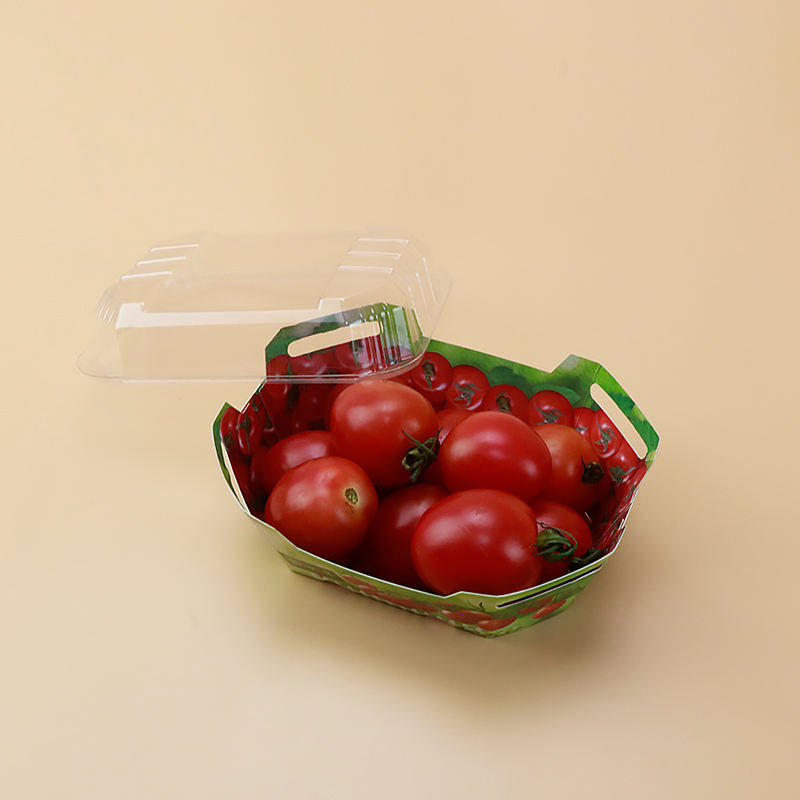 صناديق من الورق المقوى البلاستيكية المخصصة لحاوية تغليف الفاكهة مع غطاء