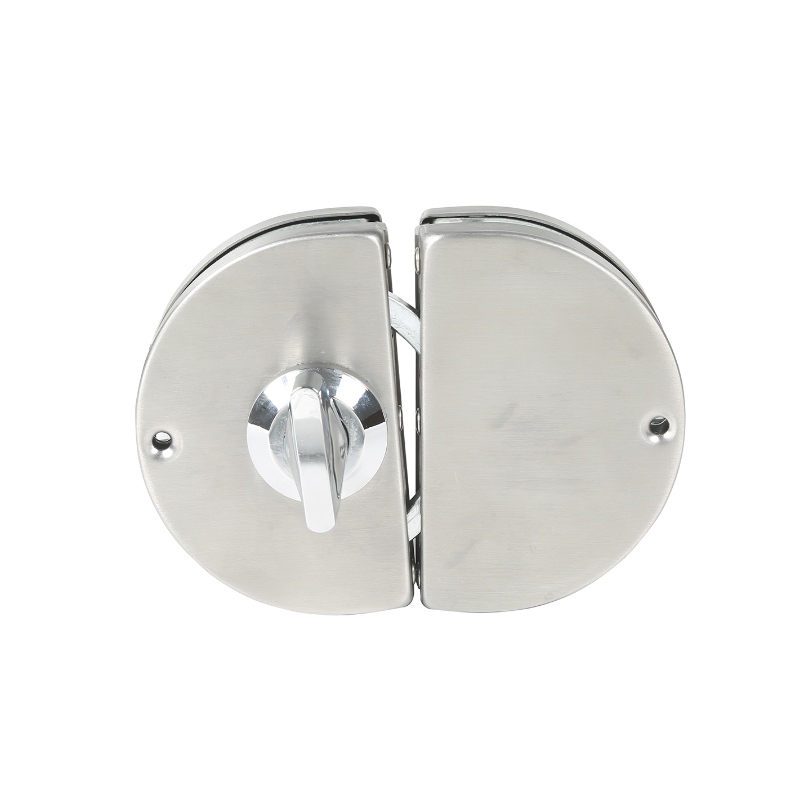 GDL001 201 من الفولاذ المقاوم للصدأ التجاري المعدني المعدني الزجاجي القفل المضاد للسرقة ، قفل بوابة انزلاق مزدوجة الأرجوحة.