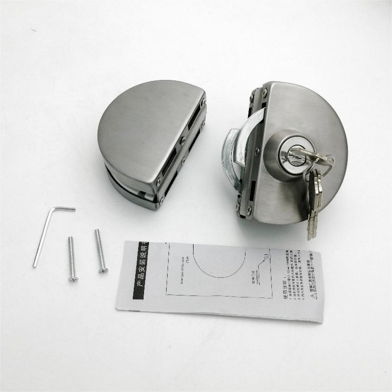 GDL001 201 من الفولاذ المقاوم للصدأ التجاري المعدني المعدني الزجاجي القفل المضاد للسرقة ، قفل بوابة انزلاق مزدوجة الأرجوحة.