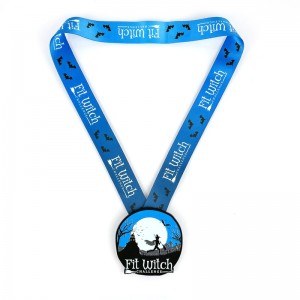 7/8 بوصة متيرة ميدالية معدنية أسود ميداليات ليلية مضيئة