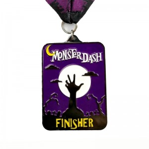 يموت المعادن التي تصب متيرة ميدالية معدنية أسود ميداليات هالوين فليب فليب الفتاة