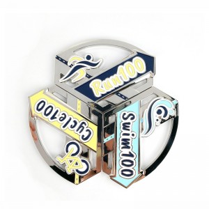 Die Cast Medals Gold Metal Award 3D Triathlon Medal Medal