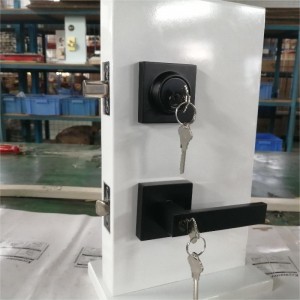 رافعة مدخل مربعة مع مجموعة deadbolt أسطوانة واحدة ، قفل باب التحرير والسرد على حد سواء ، قفل باب الدخول الثقيل ، حزمة أسود غير لامع