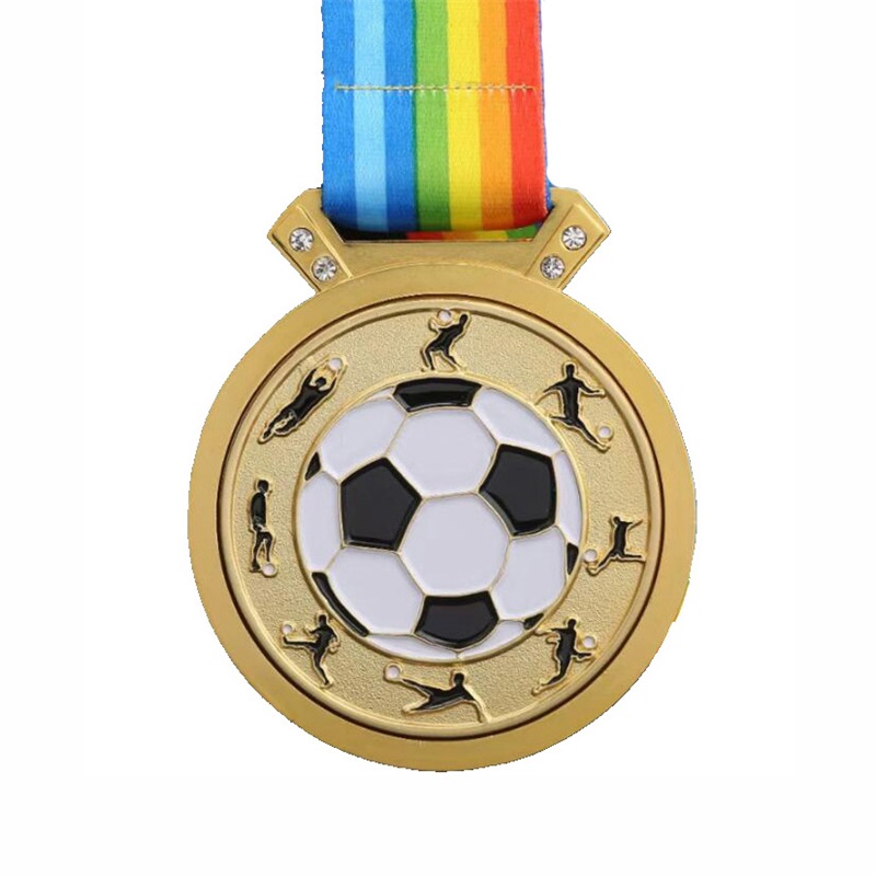 GAG Design Metal 3D Logo Football Soccer Race Sports Gold Medal Medal Factory Medal with Ribbon