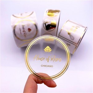 ملصق ملصق ملصق Bronzing Round ، ملصق شفاف برونزي ، ملصق ملصق مخصص