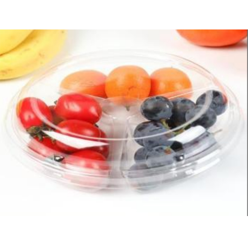 ثلاثة-compartment Fresh-cut Fruits Box Lid 205*122*58 mm hj-160