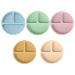 أطفال سليكون صفيحة عشاء كوب الشفط المدمج مقصورة عشاء السيليكون