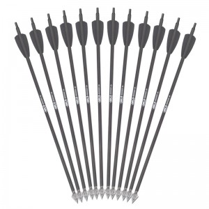 15 بوصة ID6.2mm براغي سهم الكربون مع 2inches سوداء سوداء ل RX Crossbow