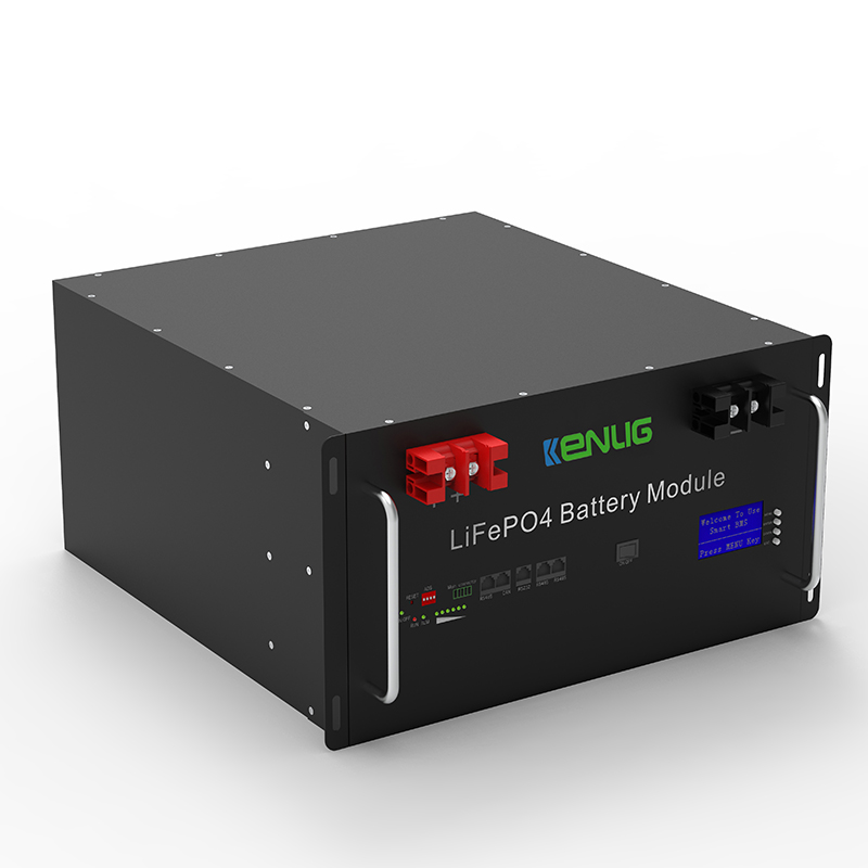 رف شنت 48V 100/150 200ah أجهزة LIFEPO4 المنزلية قابلة للتكديس RS232/RS485/CAN الاتصال السريع ليثيوم أيون بطارية مع LCD