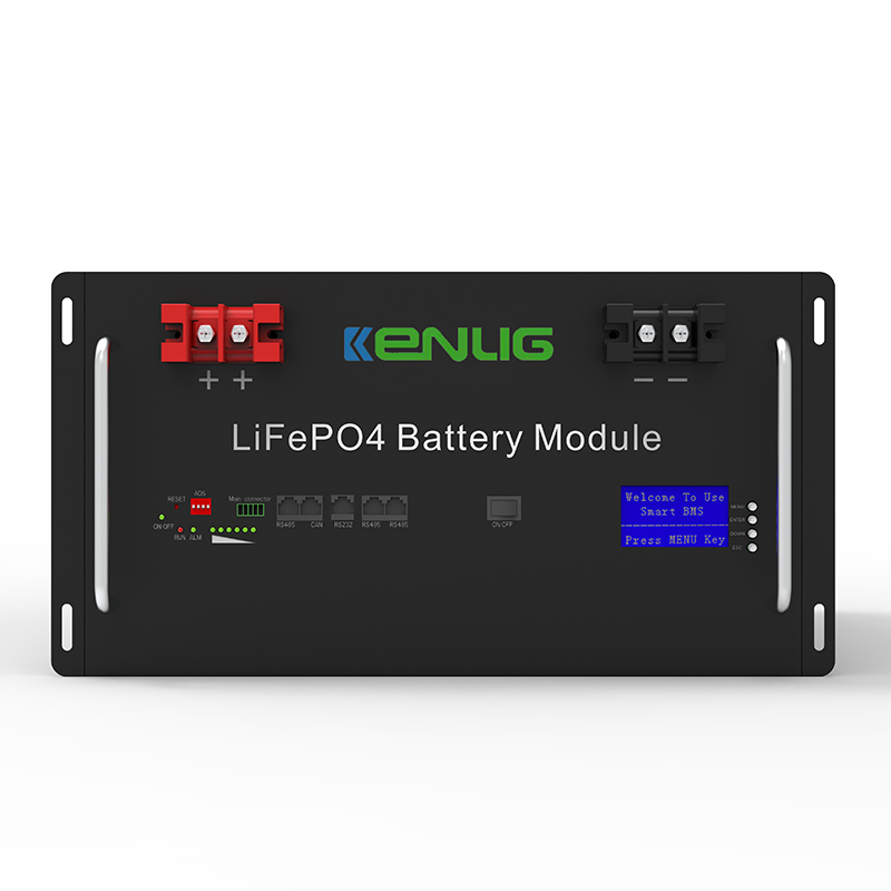 رف شنت 48V 100/150 200ah أجهزة LIFEPO4 المنزلية قابلة للتكديس RS232/RS485/CAN الاتصال السريع ليثيوم أيون بطارية مع LCD