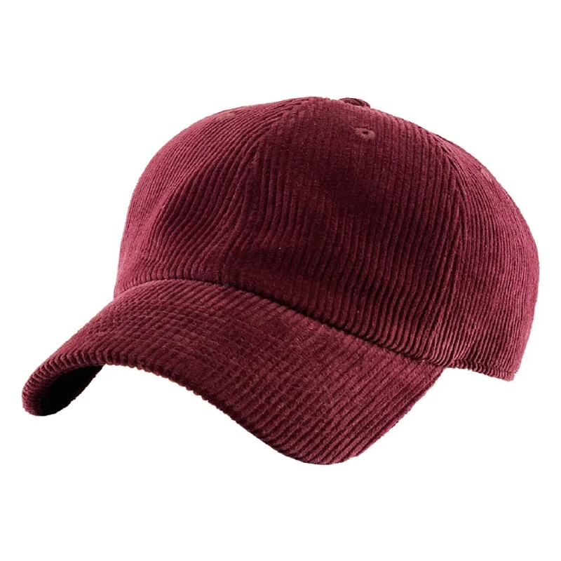 Corduroy Baseball Cap 6 لوحة فارغة Dad Cap Sport Winter Hat شعار التطريز المخصص