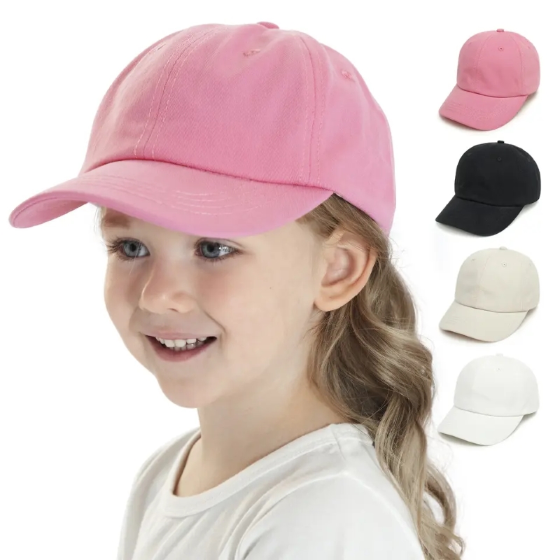 ربيع صيف جديد في الهواء الطلق ، فستان شمس صغير ، قبعات شاحنة بيسبول رياضية ، قبعة طفل قبعة طفل فتى قبعة طفل