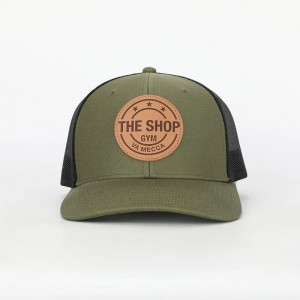 جملة مخصصة للبالغين 6 لوحة جلدية الرقعة شعار منخفض المظهر Richardson 112 Gorras Mesh Snap Backer Trucker Cap Hat