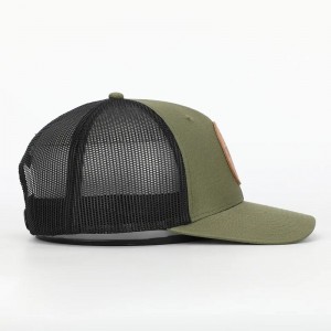 جملة مخصصة للبالغين 6 لوحة جلدية الرقعة شعار منخفض المظهر Richardson 112 Gorras Mesh Snap Backer Trucker Cap Hat