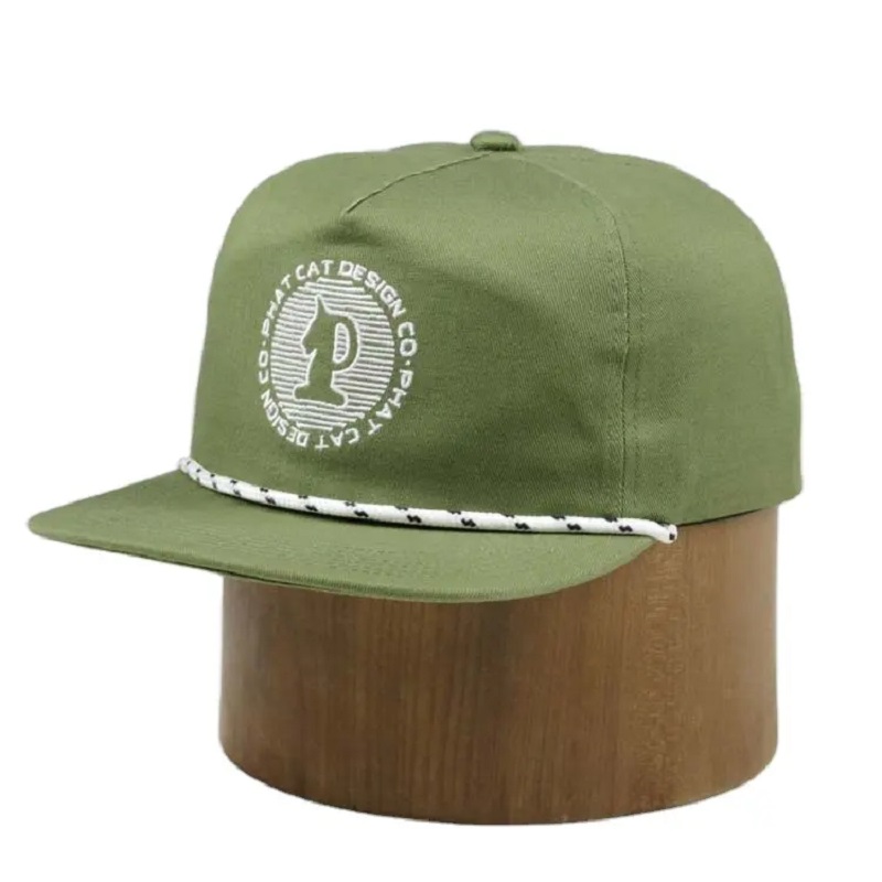 شعار تصميم OEM المخصص غير منظم 100 ٪ قبعة نايلون Snapback قبعة مع حبل