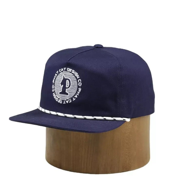 شعار تصميم OEM المخصص غير منظم 100 ٪ قبعة نايلون Snapback قبعة مع حبل