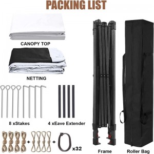 مستلزمات الحديقة العريشة الألومنيوم مراقبة في الهواء الطلق استخدام النشاط في الهواء الطلق مع شبكة البعوض ، رمادي