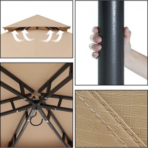 10 \\\\ \'x10 \\\\\' Gazebos for Patios Outdoor Senxagonal Gazebo مع ستائر المعاوضة والخصوصية