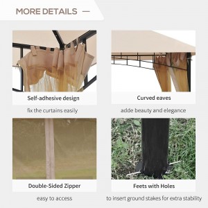 10 \\\\ \'x 10 \\\\\' في الهواء الطلق ، خيمة مظلة مراسلة الفناء مع جدران جانبية شبكية ، ومظلة ثنائية للفناء الخلفي ، البيج