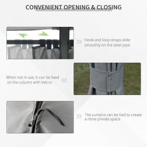 10 \\\\ \'x 13 \\\\\' في الهواء الطلق في الهواء الطلق شرفة المظلة مع 6 جدران جانبية قابلة للإزالة ، رمادي