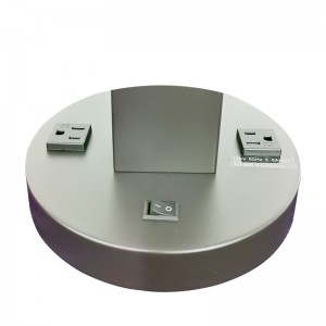 نغمتان أسود ومصباح طاولة للنيكل مع مفتاح روك على/off ومنافذان مريحان في غرفة الضيوف