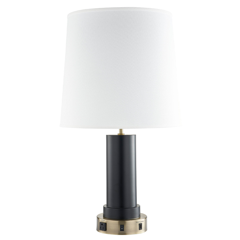 ليالي مخصصة مصباح مع النحاس العتيقة والانتهاء الأسود ، A On/off Rocker Switch ، منفذ مريح ومنفذ شحن USB في غرفة الضيوف