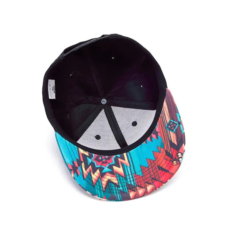 طباعة ثلاثية الأبعاد SNAP Back Flat Brim Hat Street Dance Printing Flat Bill Hawaiian Hats Design الخاص بك Snapback Cap/hat