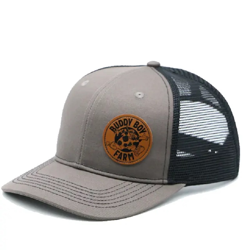 الشعار المخصص بالجملة Casquette Bone Gorras Snapback headwear فارغ عادي 6 لوحة شبكية جلود باتش القبعات القبعات