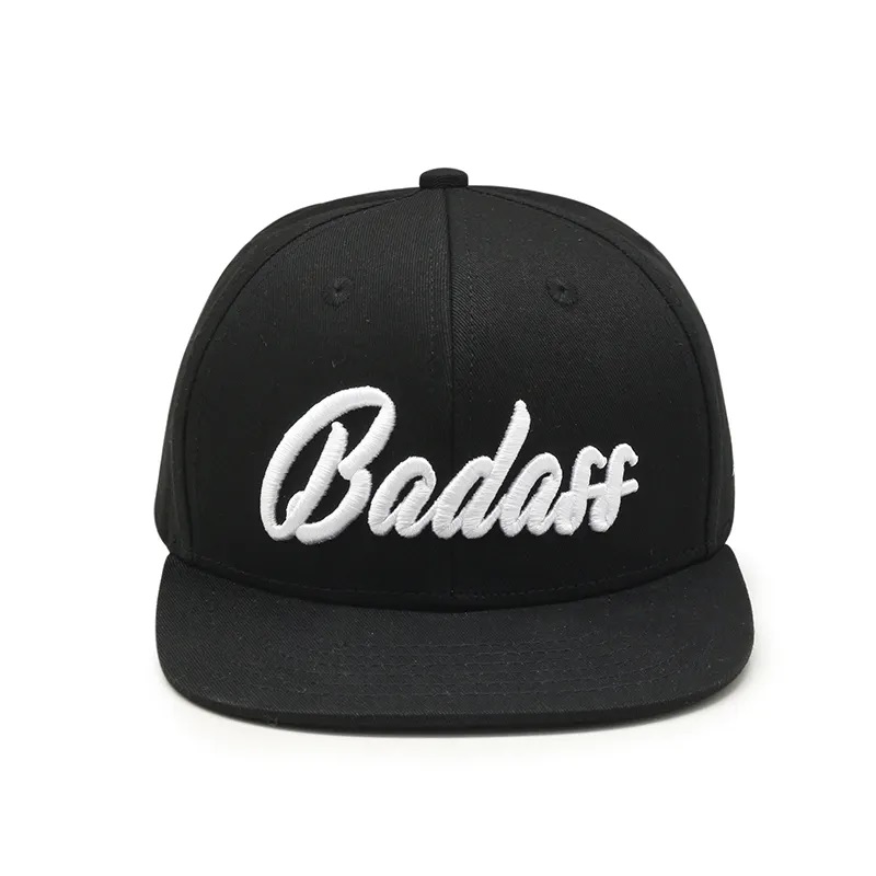 OEM Design Flat Brim 6 لوحة مخصصة ثلاثي الأبعاد شعار Hip Hop Cap قبعة Snapback للرجال