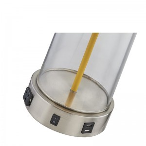 Home2 Hotel Glass Table Lamp مع مفتاح Rocker On/off ، ومنفذ مريح ومنفذ شحن USB في غرفة ضيوف الفندق
