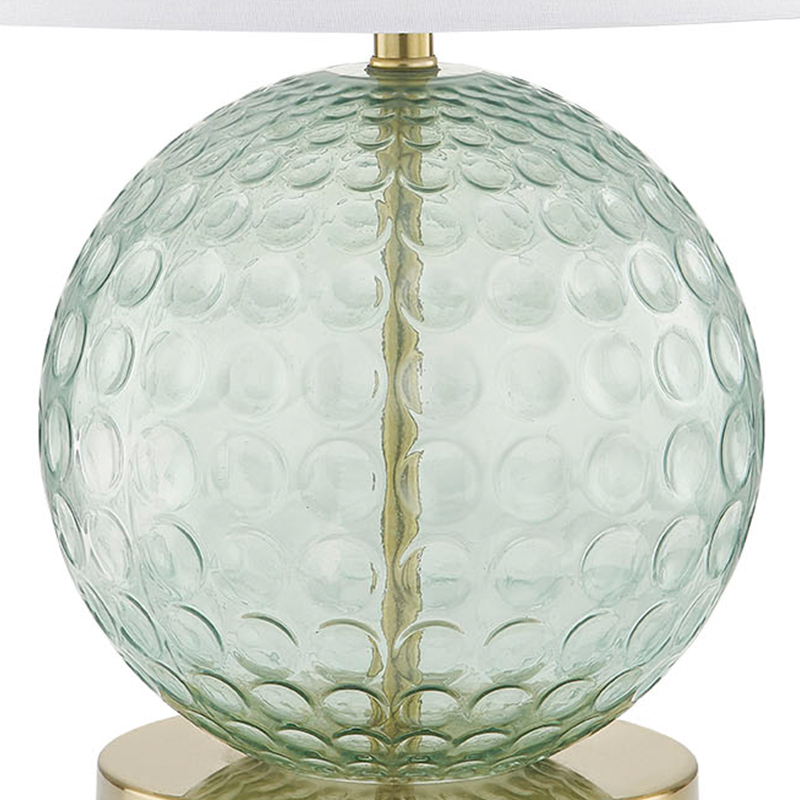 Home2 Hotel Aqua Glass Table Lamp with a on/off Rocker Switch at Hotel Guestroom