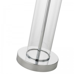 مصباح طاولة زجاجية شفافة مع الانتهاء من الكروم المصقول في غرفة ضيوف الفندق