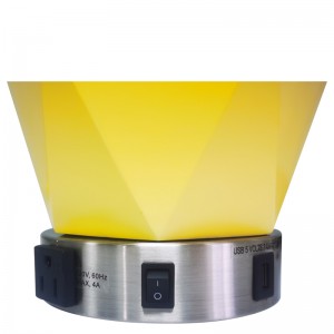 مصباح راتنج فندق Waterwalk مع جسم راتنج Pantone 120C ، و Switch Rocker على/off ، وهو منفذ مريح ، ميناء شحن USB في غرفة ضيوف الفندق