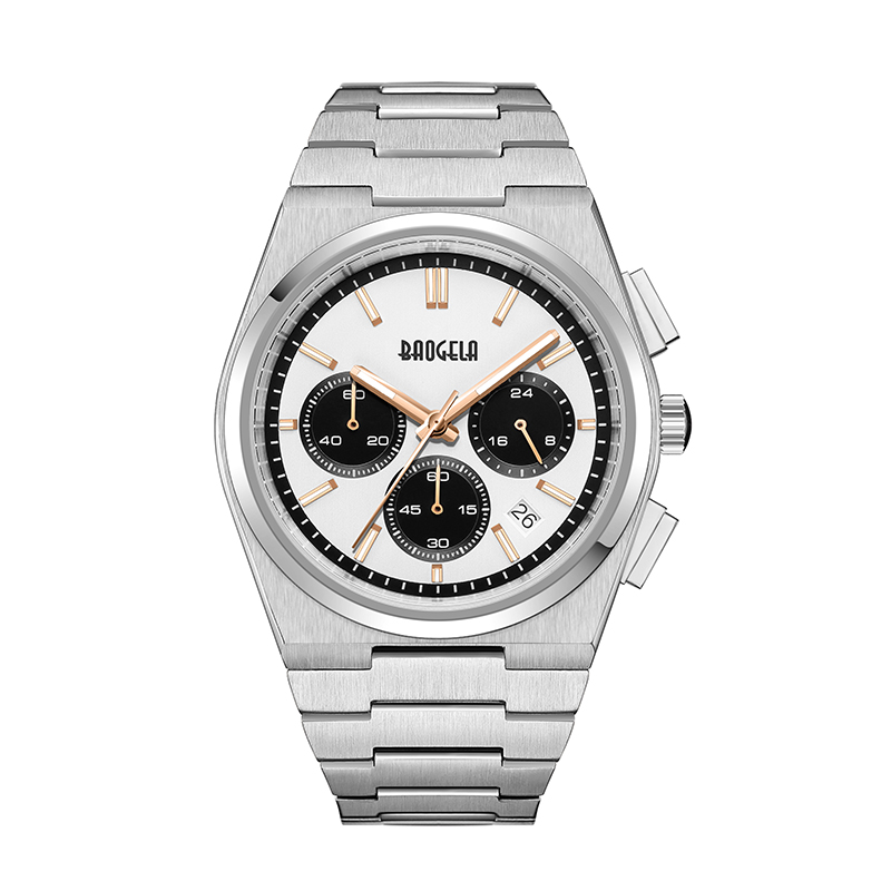 Baogela Top Brand Watches for Men Fashion Chronograph Sport Contproof Watch Watch 50tm عرض مراقبة مقاوم للصدأ عرضية Reloj Hombre 22803