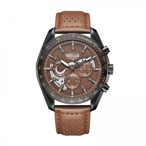 Baogela New Luxury Men Sport Quartz ذكر كرونوغراف التقويم اليابان حركة 50BAR TOP العلامة التجارية على مدار الساعة حقيقية معصم الجلود 22804