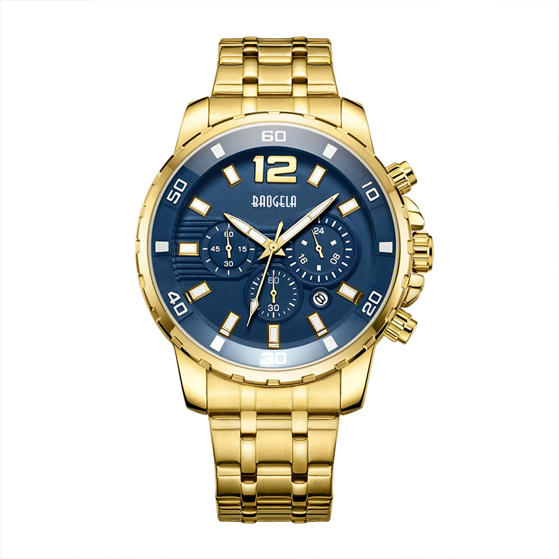 Baogela Quartz Men Gold Watch Top Brand Luxury Armity Wrist Wastes Clock Men Relogio Masculino Business Wristwatch 22700