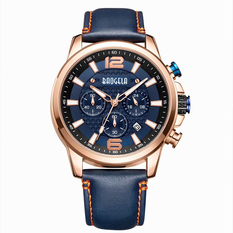 Baogela Watches for Men New Chronograph Quartz مشاهدة Wristless Stefless Wristwatch Man Relogios masculino чаы мжские 22706