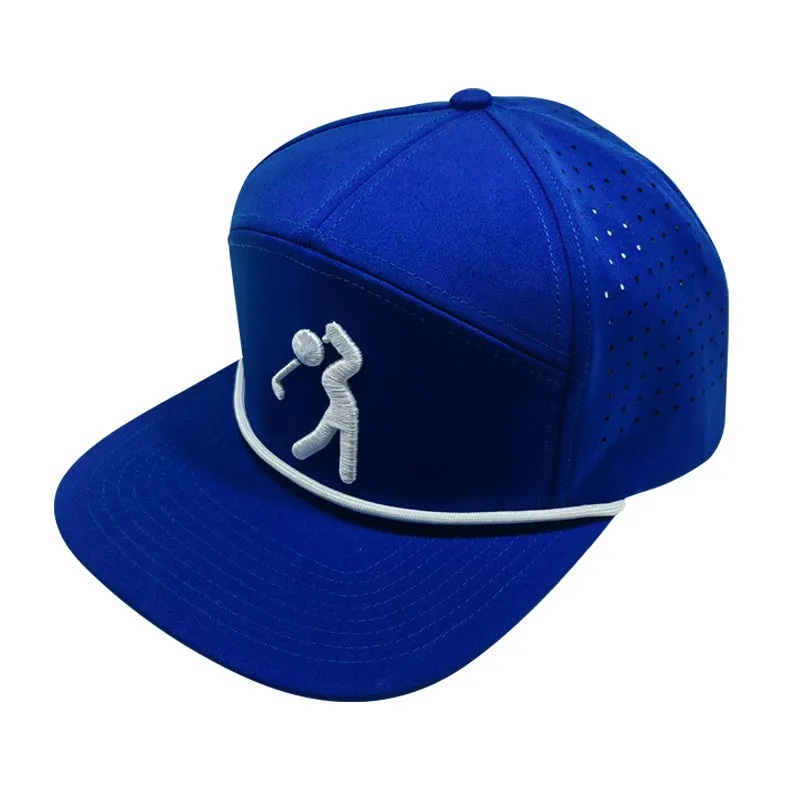 مخصص عالية الجودة 7 لوحة مثقبة قبعة مثقبة ، رجالي ثلاثي الأبعاد شعار بيسبول قبعة البيسبول مع حبل