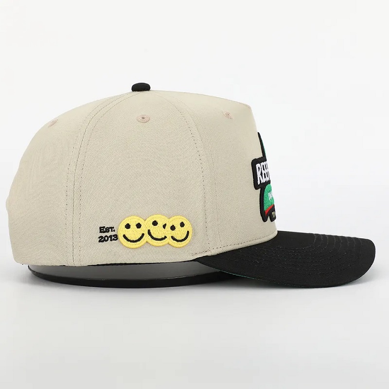 OEM مخصص 5 لوحة منحنية المنحنى قبعة بيسبول القطن ، Mid Profile Gorras ، 3D Puff Puff Logo Hat Structured Dad Dad