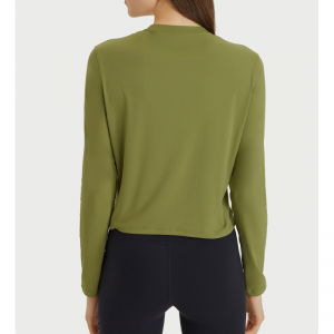 قمصان اليوغا ذات اللون الصلب فضفاضة