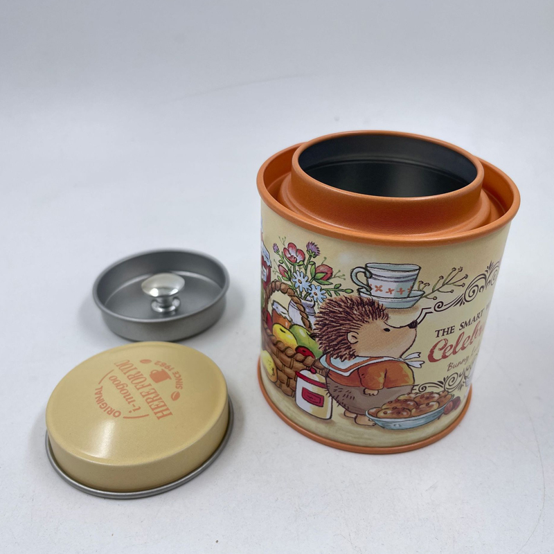 صفيح جولة الشاي Caddy Candy Snack Backaging Box Tin Box