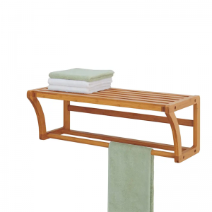 رف تركيب جدار الخيزران مع أشرطة منشفة