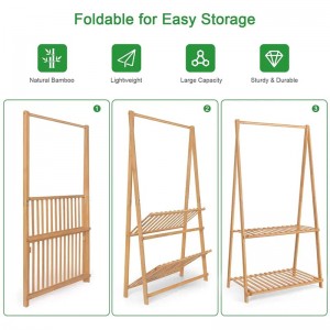 سعة كبيرة ومساحة لتوفير الخيزران أطفال شماعات