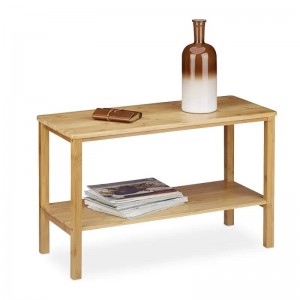 غرفة المعيشة الطبيعية البني البني مستطيل الخيزران طاولة القهوة مع غرفة تخزين